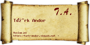 Türk Andor névjegykártya